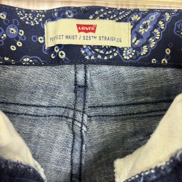 Levi’s 525 Jeans Perfect Waist Comfort Straight Leg Denim Pants Blue Size 16 - Picture 7 of 16